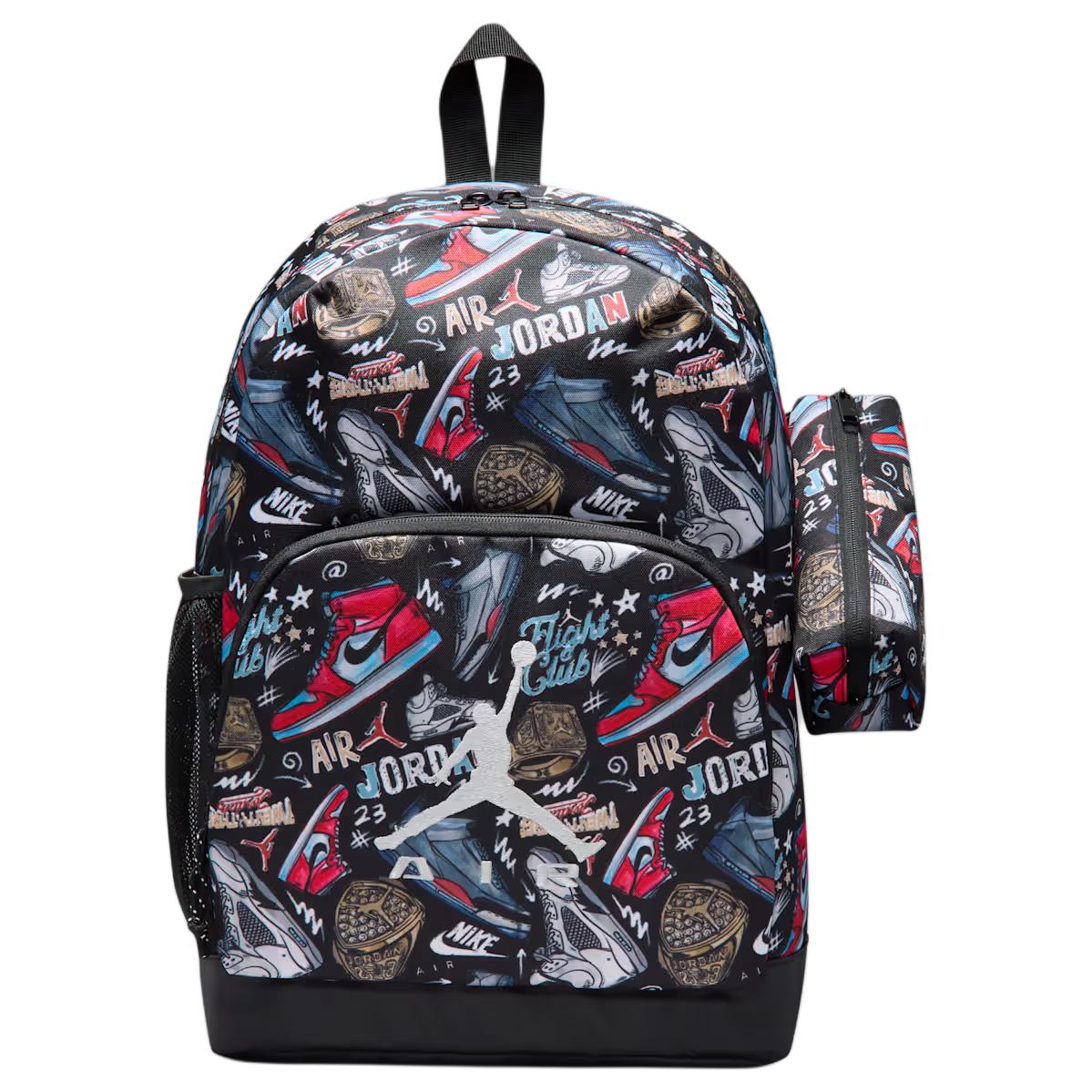 Jordan Adjustable Padded Shoulder Strap Backpack Unisex Backpack Black Red IW1479-010 Black & Red