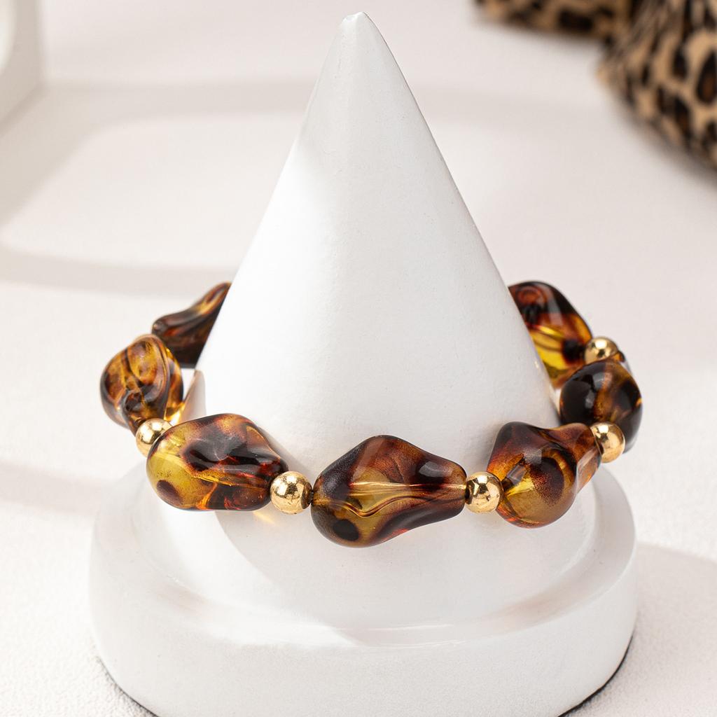 Vintage Leopard Beaded Stretch Bracelet