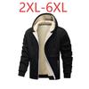 Fall and Winter Large Size 6XL Lamb Fleece Thick Jacket Cardigan Hooded Lamb Fleece Casual Sweater