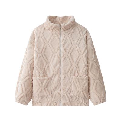 Coat for Women Plush Autumn Winter Thickened Fleece Jacket High Neck Oversize Casual Zipper Coat