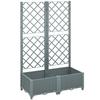Raised Garden Bed with Trellis, Plastic Planter Box with Drainage Holes, Drain Plugs and Water Reservoirs for Climbing Plants, Vegetables, Flowers