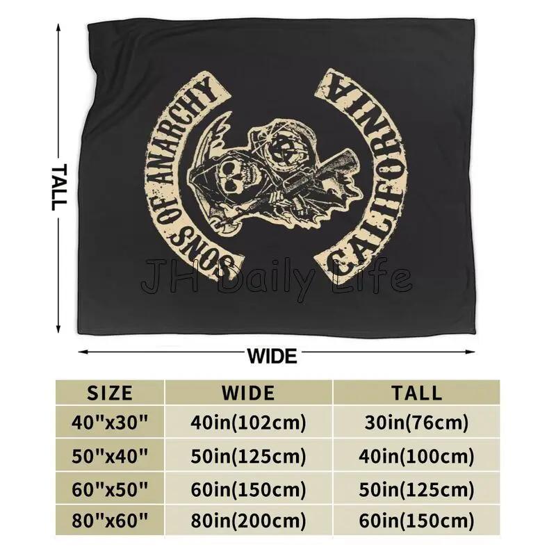 Sons of Horror Drama Anarchy Flannel Fleece Throw Blanket for Sofa Bed Couch Soft Air Conditioner Blanket All Season 80x60 Inch