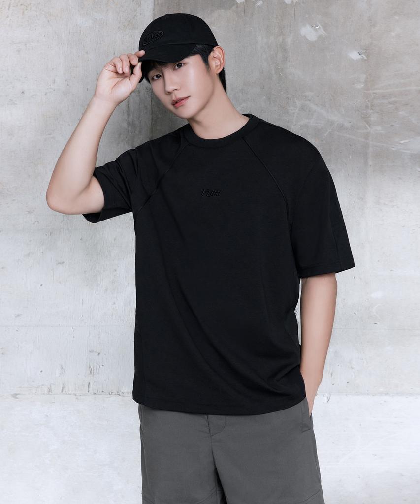 MINDBRIDGE Woven Mix Cutout Semi-Oversized T-Shirt Myts3142