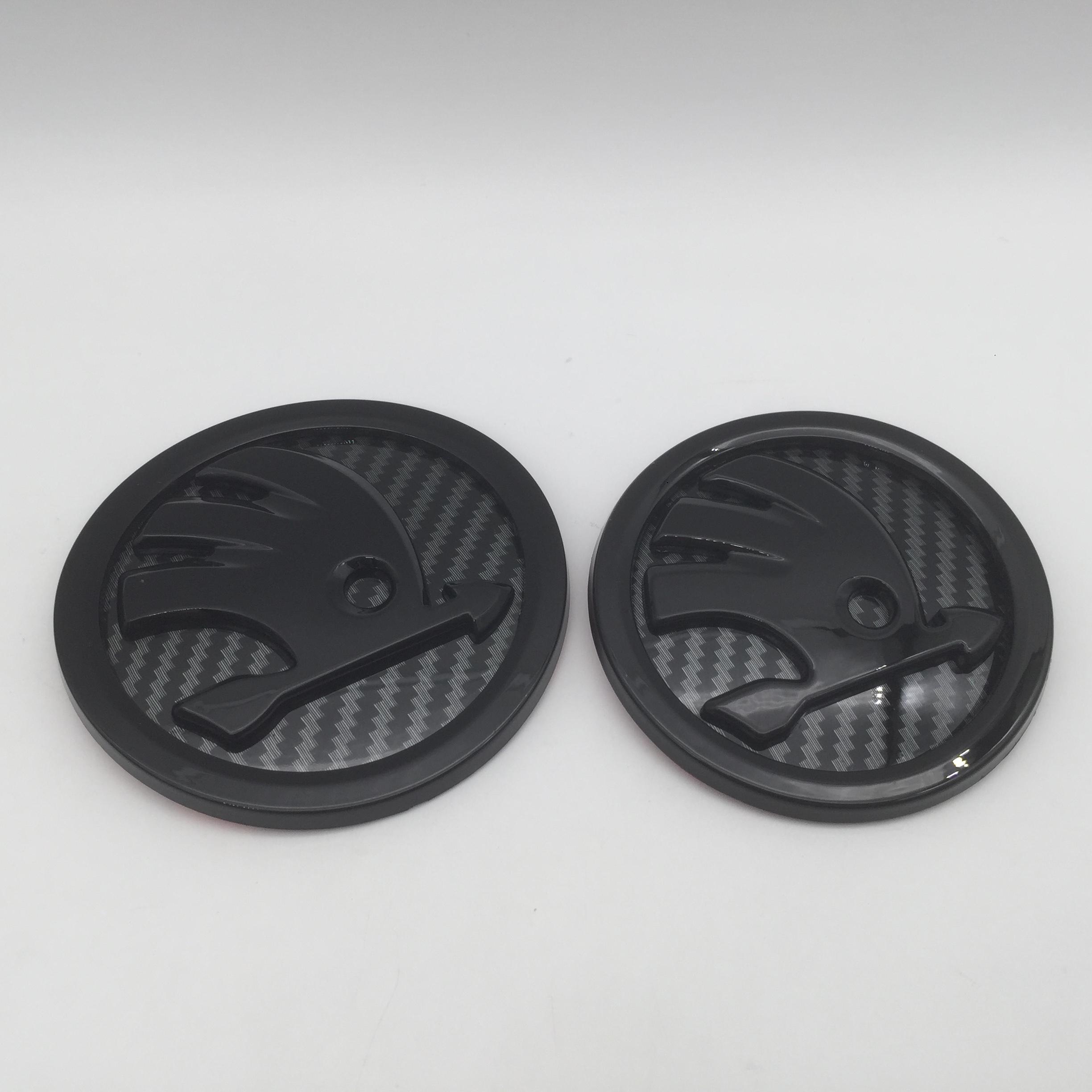 

2025 New 2pcs 90mm 80mm for SKODA Car Front Grille Head Hood Bonnet Emblem Rear Tail Bumper Trunk Sticker Badge Styling Accessor 2pcs 80mm