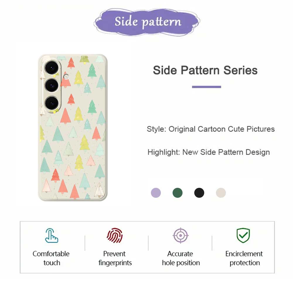 For Samsung Galaxy S24 FE Case Colorful Trees Pattern Printing Straight Edge TPU Phone Back Cover