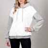 Women's Fashionable Color Blocked Long Sleeved Hooded Pullover Sweatshirt Top