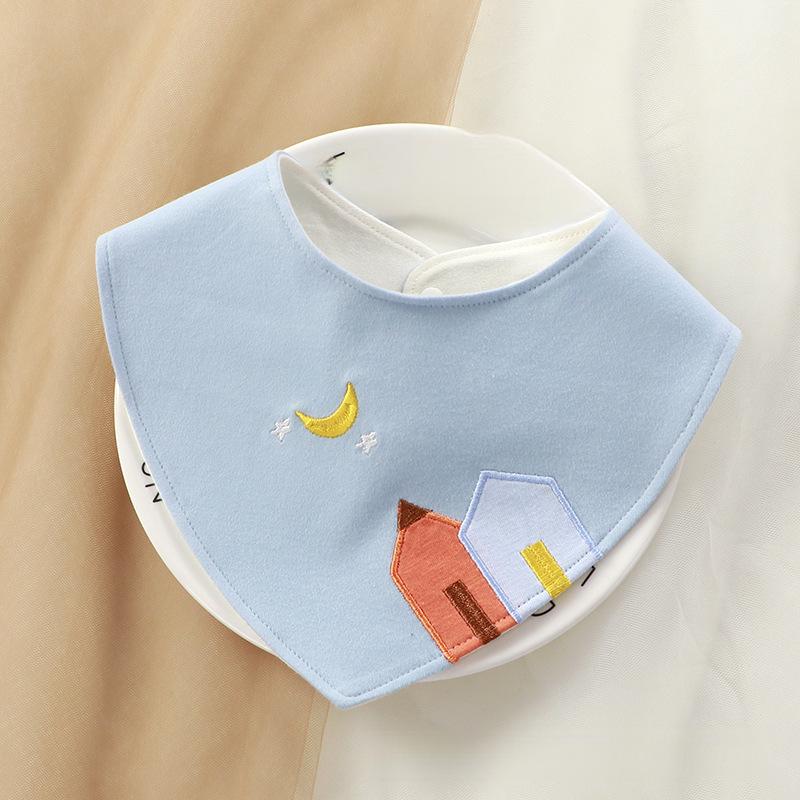 360° Rotating Waterproof Cotton Baby Bib for Ages 0-2