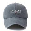 England Flag Baseball Cap For Adults, Polyester Adjustable Snapback, Breathable Casual Outdoor Hat