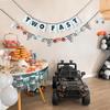 Two Fast Banner - Two Fast Birthday Decorations,Racing Second Birthday Decorations,Race Car Party Flag Banner