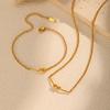 Stainless Steel Love Knot Pendant Necklaces for Women,18k Gold Plated Minimalist Luxury Wedding Party Jewelry Gift