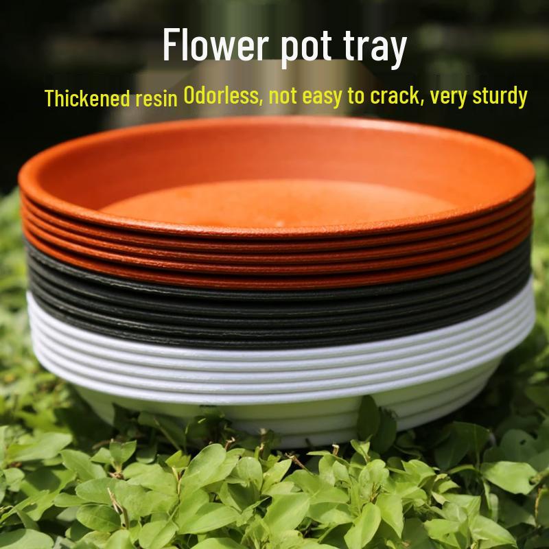 Thickened Round White Flower Pot Tray with Water Catcher