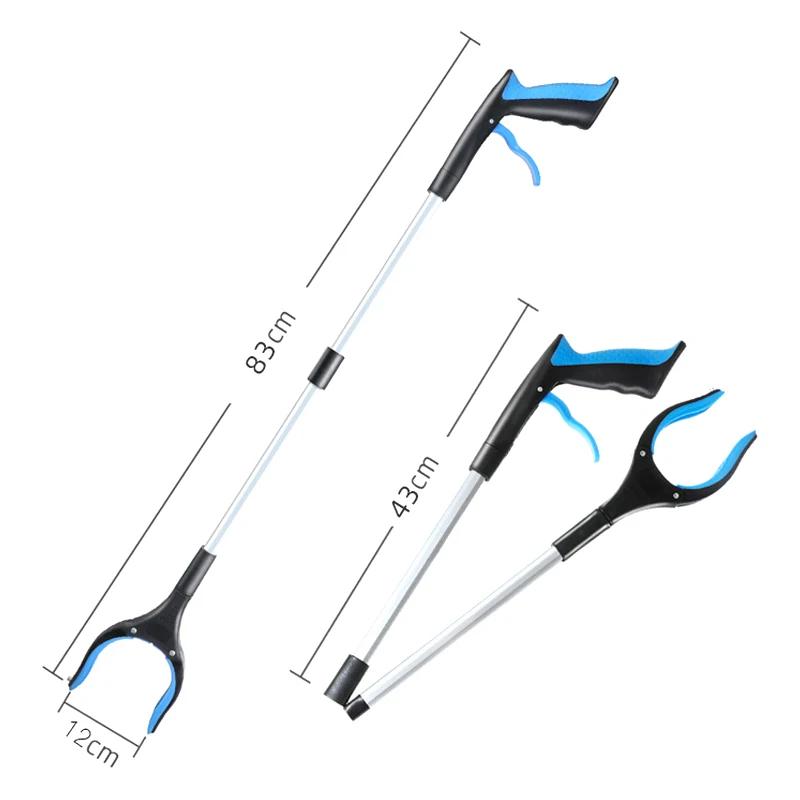 

32 Inch Extra Long Foldable Reacher Grabber Tool for Elderly Hand Aid Trash Pick Up Litter Picker Home Cleaning Assistance Tool синий