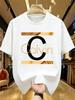 WZMCreative Letter Pattern Printed Womens Round Neck Tshirt Summer Casual Short Sleeved Top Street Fashion Versatile