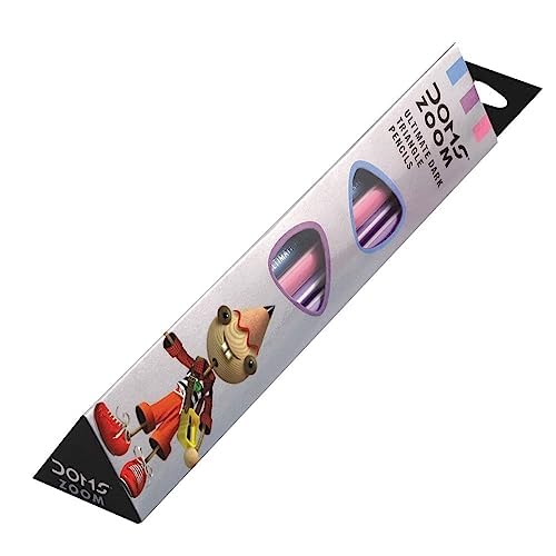 Doms Zoom Ultimate Dark Pencil Box Pack of 50 Triangular Grip Pencils with Free Eraser and Sharpener for Sketchwriting