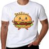 Hamburger French Fries T Shirts for Men Graphic Tees Crewneck Funny Print T-Shirt Short Sleeve Top