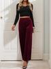 2025 Summer European & American High-Waist Velvet Wide-Leg Pants for Women