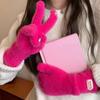 Y2K Candy Color Gloves Faux Rabbit Hair Anti-cold Mittens Soft Plush Finger Gloves  Gifts