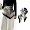 New silk scarf women's fashion versatile sense 70 square scarf neck protection scarf spring and autumn retro scarf tied bag