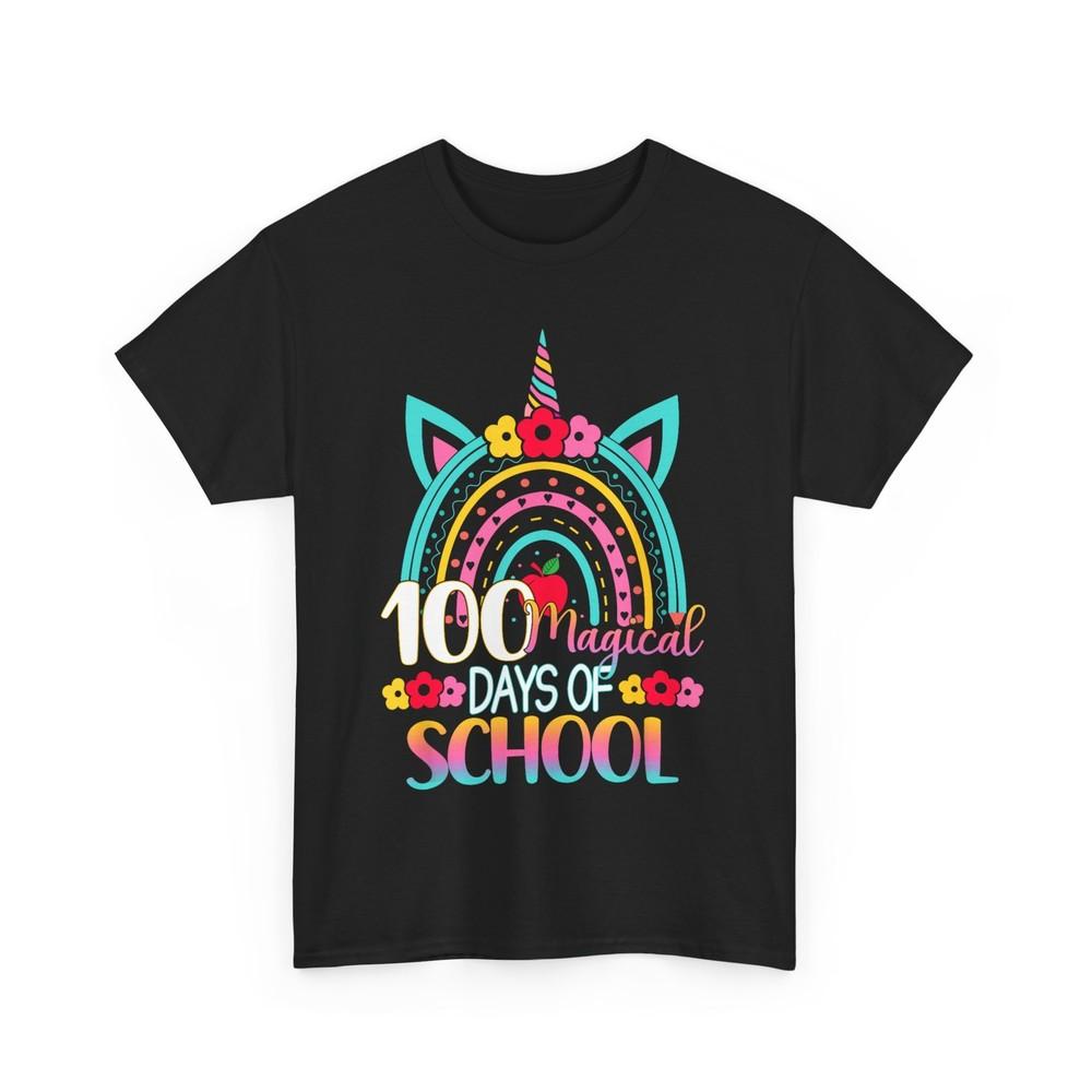 100 Days Smarter Rainbow Unicorn 100th Day of School T-Shirt