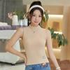 Autumn/Winter Girls' Half-High Collar Plush Vest: Casual Sleeveless Slim Fit Top