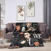Kpop Ateez Choi San Blanket Soft Print Plush Bedding Throws For Couch Bed Airplane Travel Flannel Bedspread Bed Cover