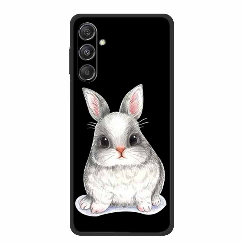 For Samsung Galaxy M36 A17 5G Case Flower Black Silicone Soft Back Cover For Samsung Galaxy S25 FE Plus Phone Case Coque Cartoon