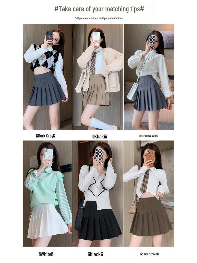 Damen Minirock mit Plisseefalten im koreanischen Stil – Schwarz, Blickdicht, Knitterarm, A-Linie, Ideal für ganzjährige Tragbarkeit.