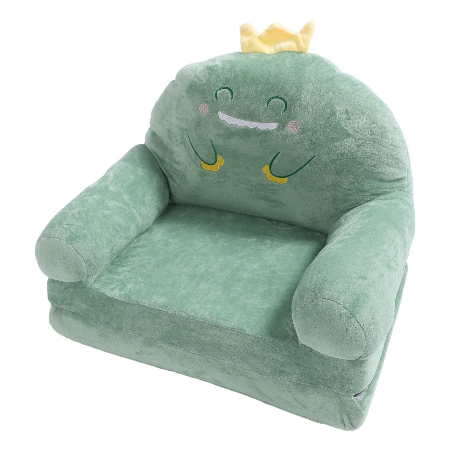 

Kids Sofa Cartoon Green Dinosaur Foldable Wide Handle Soft Breathable Toddler Chair for Reading Relaxing Sleeping Type 1