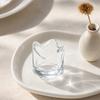 Heat Resistant Glass Cup Candle Holder, Irregular Rippled Tealight with Crystal Clear Thickened Glass, Minimalist Atmospheric Desktop Decor