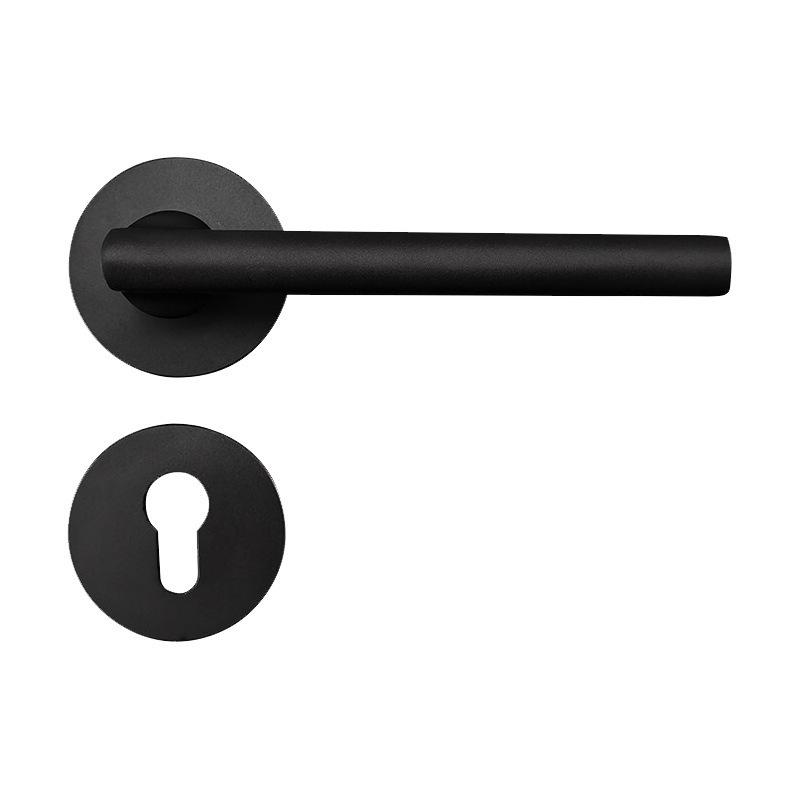 Black Iron Magnetic Silent Indoor Door Lock with Wooden Handle