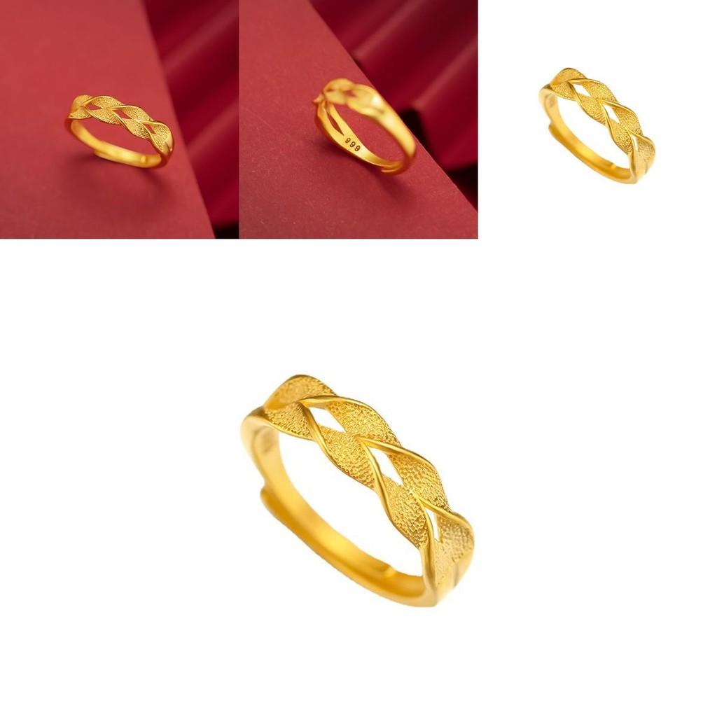 Stylish Vietnamese Wheat Spike Adjustable Ring Fashion Gold-plated Jewelry For Women