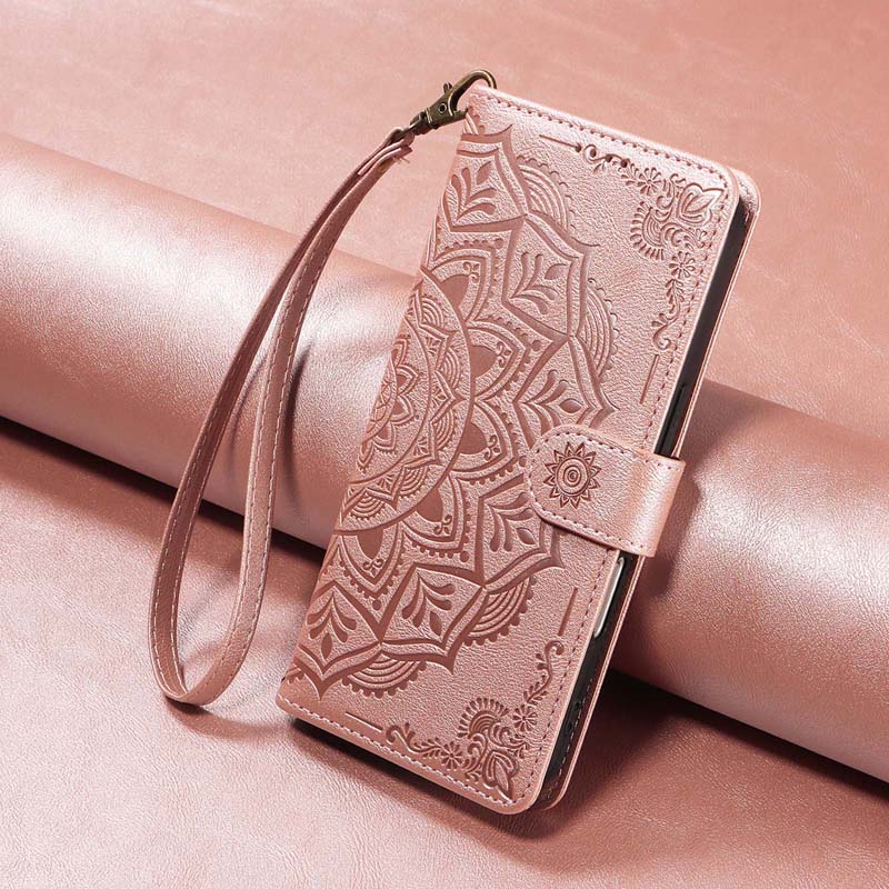 Leather Flip Cover For Oneplus 15 Phone Case for Oneplus 12 12R 13 13R 13T 15 15R 15T 5G 3D Mandala Flower Magnetic Wallet Coque OnePlus 12