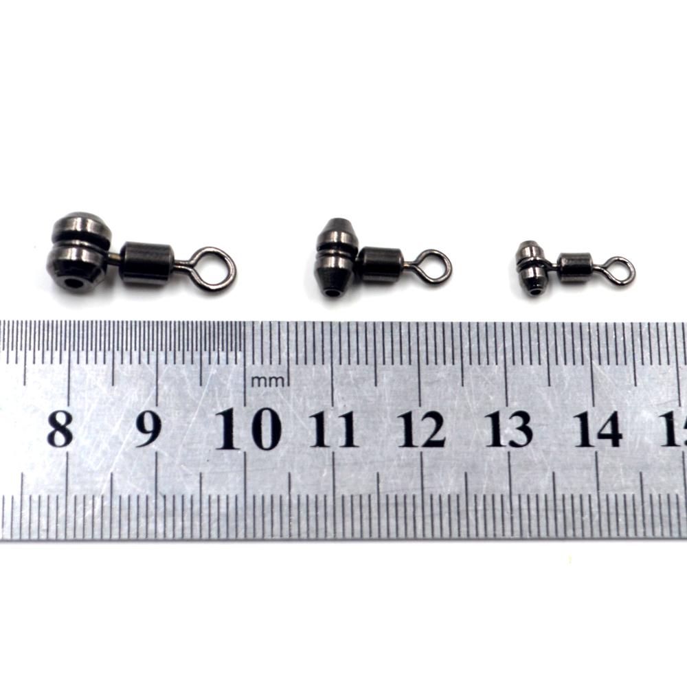 MNFT 12Pcs Fishing Swivels 3 Way Brass Alloy Cross-line Rolling Fishing Swivel Crane Tackle Connector Size L M S