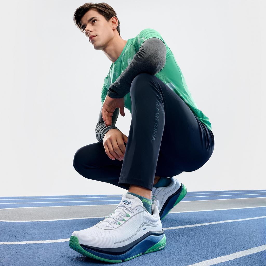 FILA SPDPANTHER2 Comfortable Versatile Soft Stretch Fabric Non-Slip Lightweight Low-Top Running Shoes Men sneaker White A12M421103FWG