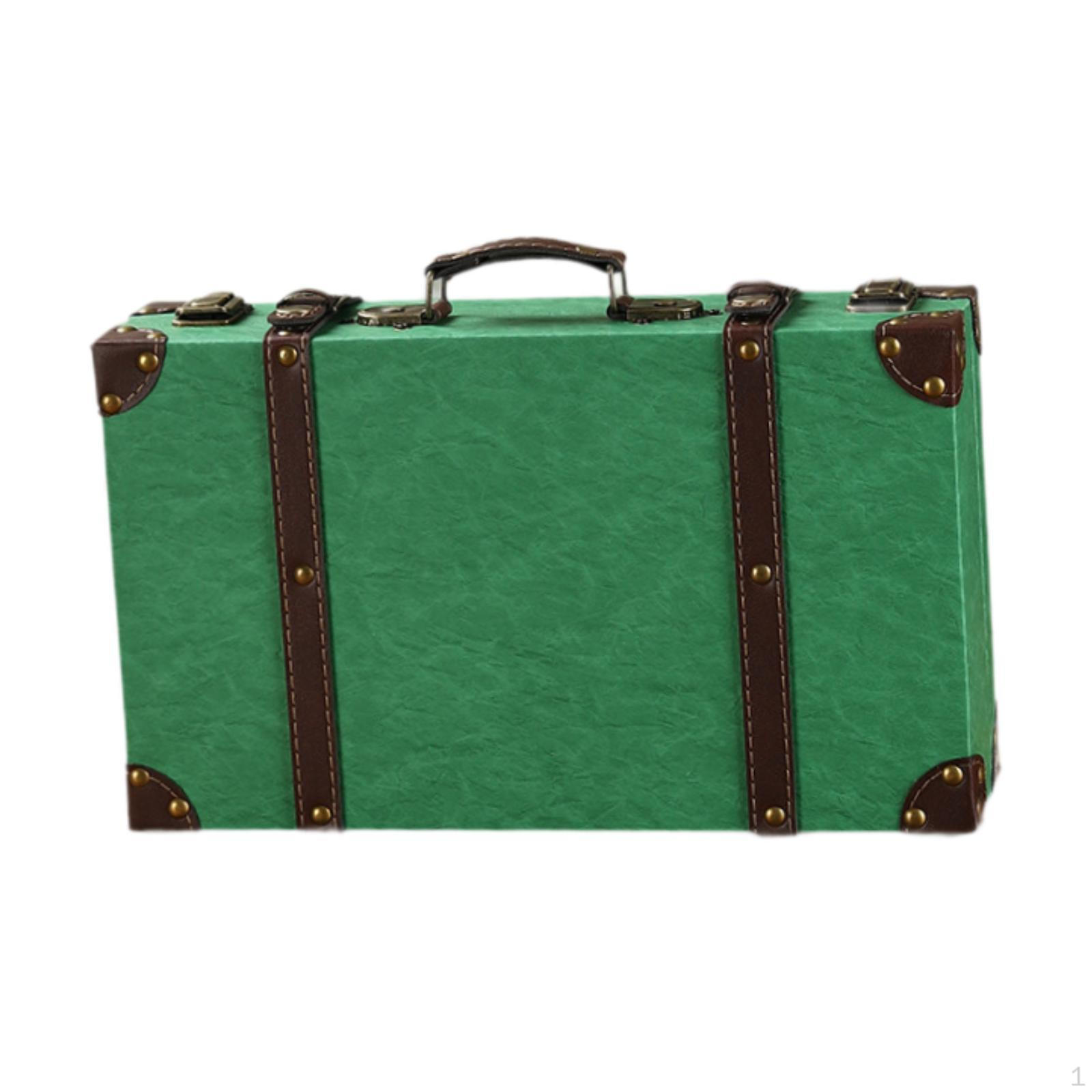 Antique Suitcase Decorative Storage Box Ornaments Old Fashioned Chests Luggage Case зелёный 3190₽