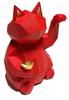 stylish interior decor [Natura Style] Maneki-neko (beckoning cat) figurine, Nordic-style ornament, (Red, Large)