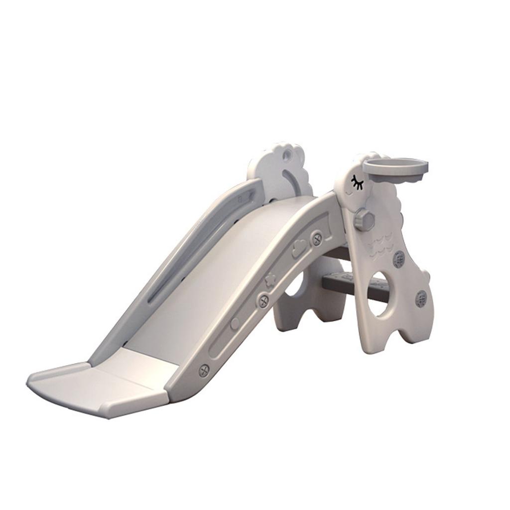 Indoor Toddler Slide with Basket Stable Foldable Multifunction Indoor Kids Slide Playground With Small Basketball for Home