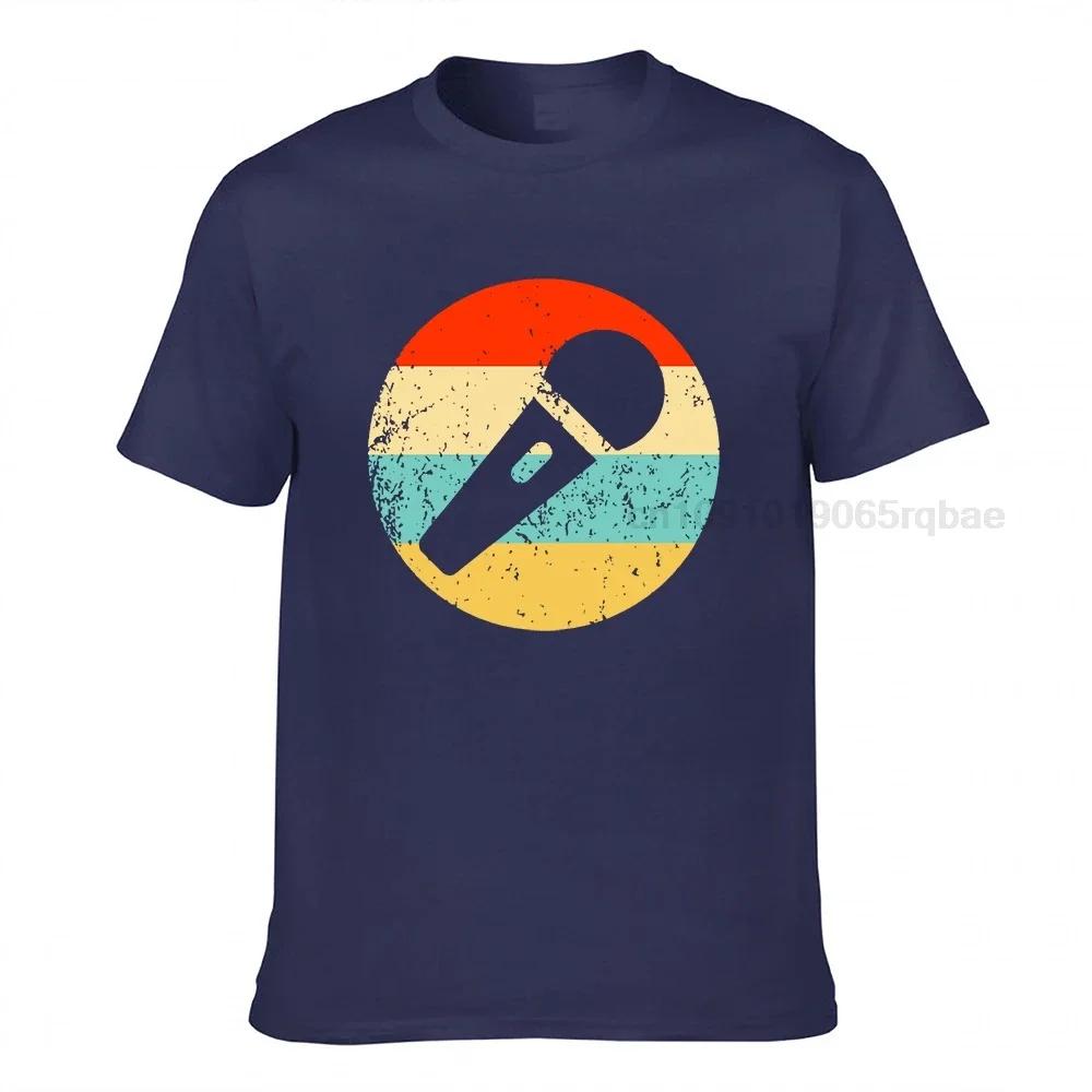 Karaoke Singer Retro Microphone Tshirt T Shirt Tops Shirts Funny Cotton Group Street Unisexs Harajuku Christmas Tee Shirt