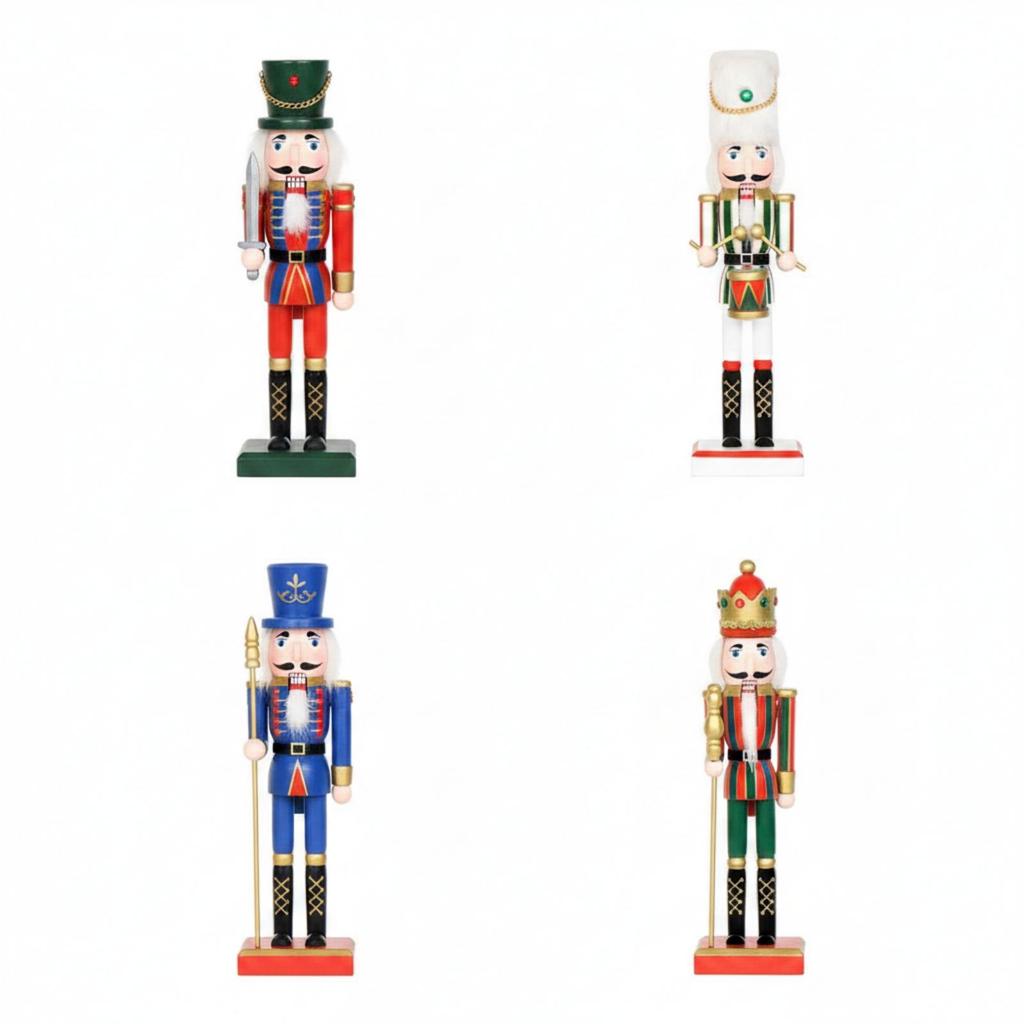Tabletop Wooden Nutcracker Christmas Decoration Decorative Statue Painted for