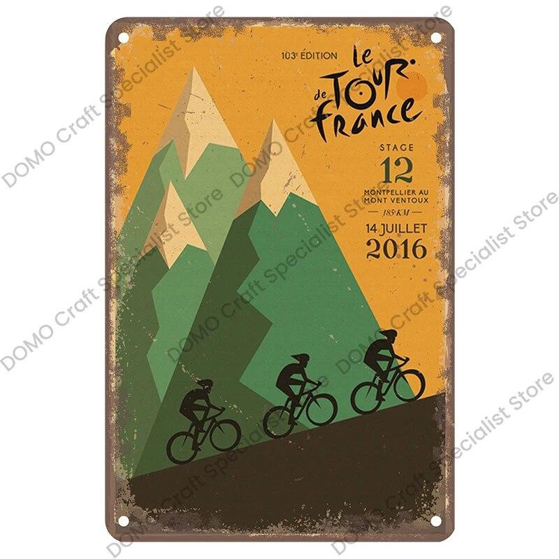 Hisun Tin Sign Vintage Bicycle Poster Metal Signs Plaque Retro Bike Cyclocross Metal Plate Tin Sign Garage House Wall Decor Xcm