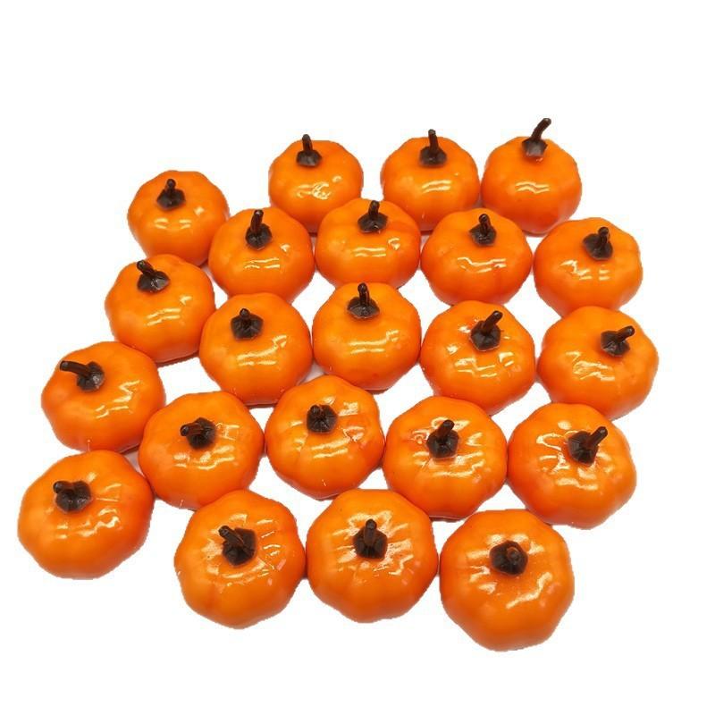 12/24/48Pcs Mini Artificial Pumpkin Happy DIY Halloween Fake Simulation Vegetabl Decoration for Home Halloween Props Crafts