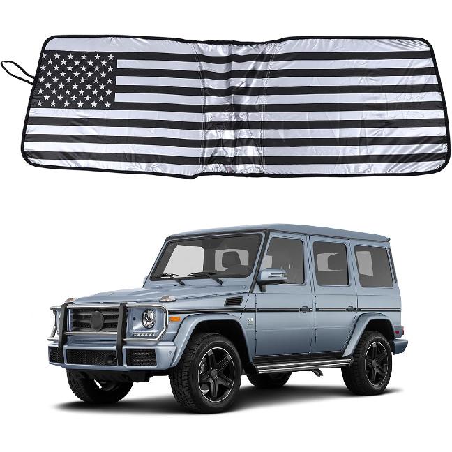

Windshield Sunshade for Benz G-Class 2004-2018, Custom Fit Front Window Sunshade, Foldable Reflective Sun Visor, Screen Shield Cover UV Blocker серый