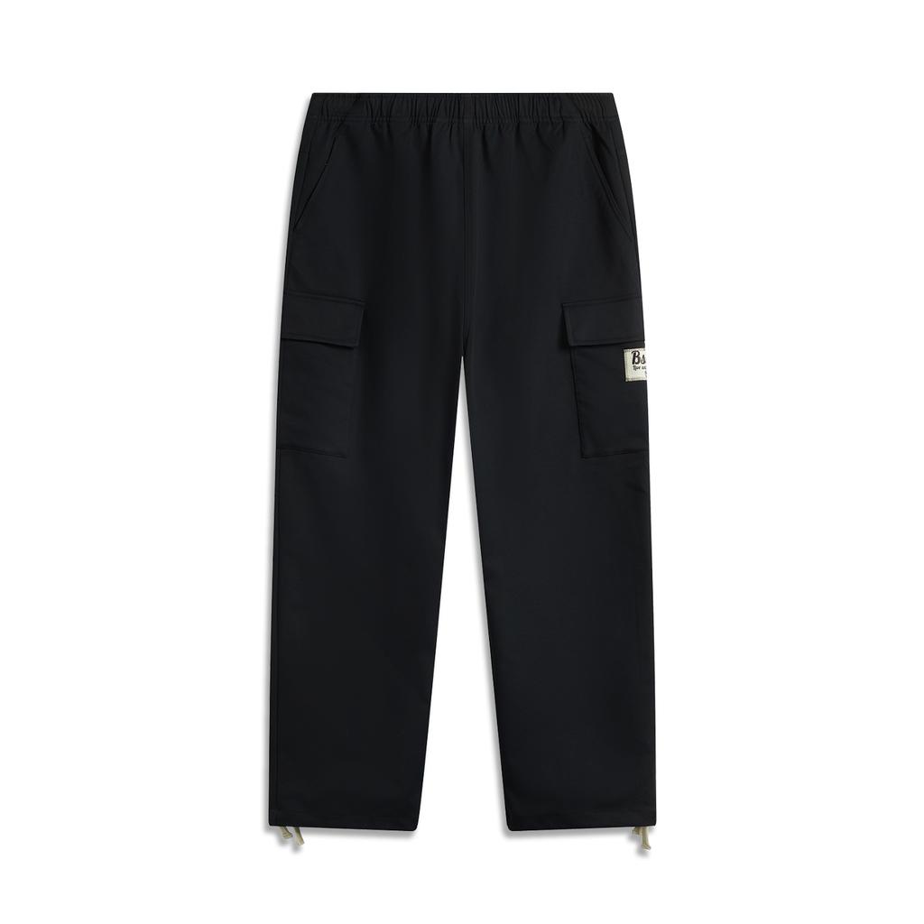 Li Ning Daily Prosperity Series Comfortable Casual Simple Straight Loose Fit Knit Sports Pants Men Bottoms Black AKXV141-2