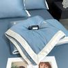 Embroidered Ice Silk Summer Quilt Set: 4-Piece, Machine Washable, Thin & Cool