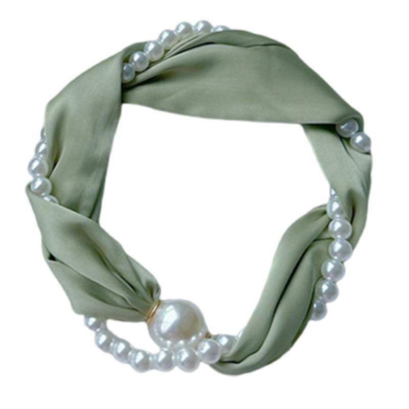 

Pearls Decorative Pendant Scarf Suit Thin Female Elegant Scarves Unique Scarf Evening Party Accessory