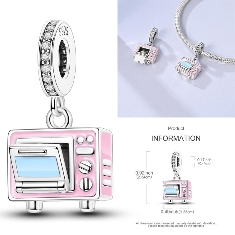 New Copper Charms Beads Pink Series Perfume Cake Princess Skirt Pendant Fit Original Bracelet Diy Jewelry Gifts