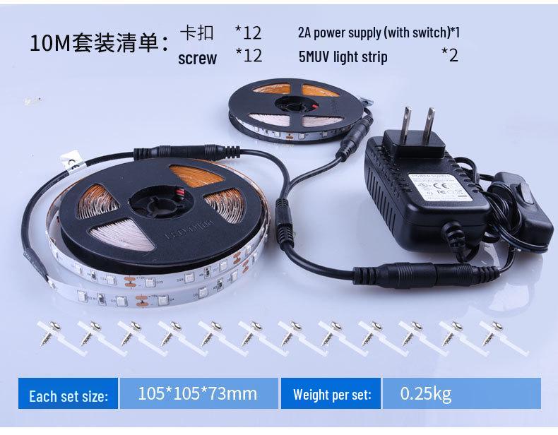 LED UV Schwarzlicht Streifen 12V, 60 Lichter, Flexible Bare Board, Fluoreszierender Lila Party Streifen