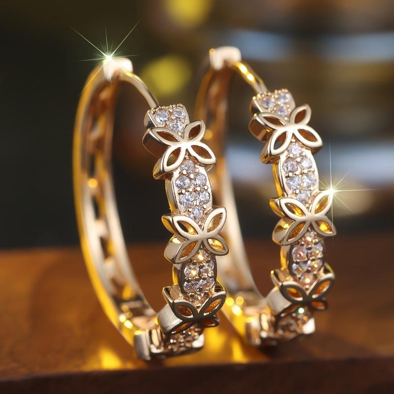 1 Paar Elegante Damen-Kränzen-Ohrringe Offenes Schmetterlingsdesign Damen-Schmuck für den Alltag und Partys Geschenke Jährlicher Eleganter Schmuck