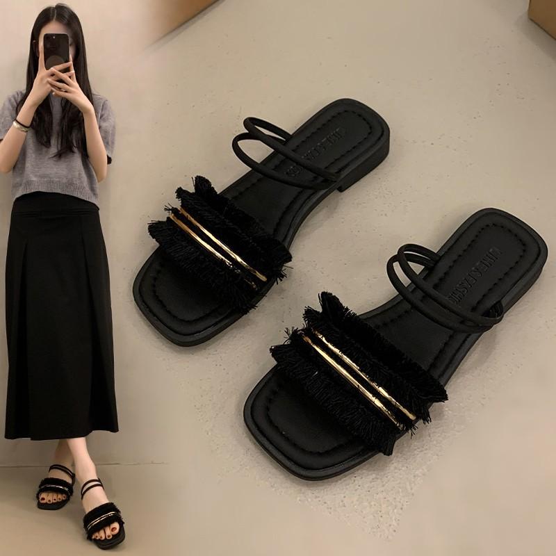 Fashion 2025 New Summer  Band Women Slippers Fashion Thin Heels Party Pumps Mules Slide Shoes