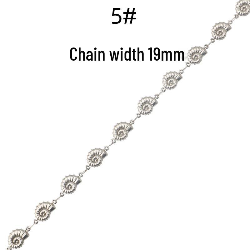 Stainless Steel Seashell Snail Hollow Chain for DIY Jewelry Necklace and Bracelet Making